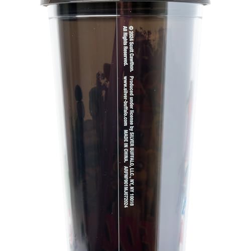 Silver Buffalo Five Nights at Freddy's Plastic Cold Cup with Lid and Straw Topper Featuring Freddy Fazbear, Foxy, Chica, and Bonnie, 24 Ounces - Image 2