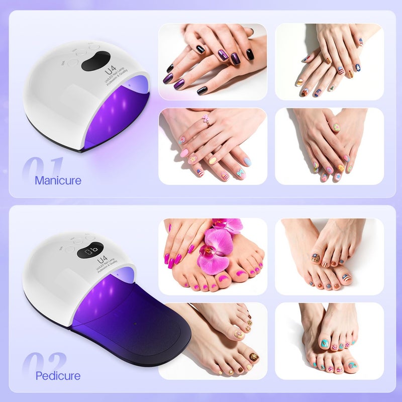 Jazalz UV LED Nail Lamp,2 in 1 48W Nail Dryer for Gel Nail Polish UV Light,Machine Nail Art Tools for Hand Feet,30 LEDs with 3 Timer Settings for Salon and Home - Image 2