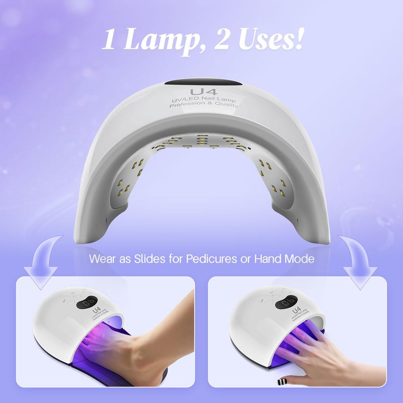 Jazalz UV LED Nail Lamp,2 in 1 48W Nail Dryer for Gel Nail Polish UV Light,Machine Nail Art Tools for Hand Feet,30 LEDs with 3 Timer Settings for Salon and Home - Image 1