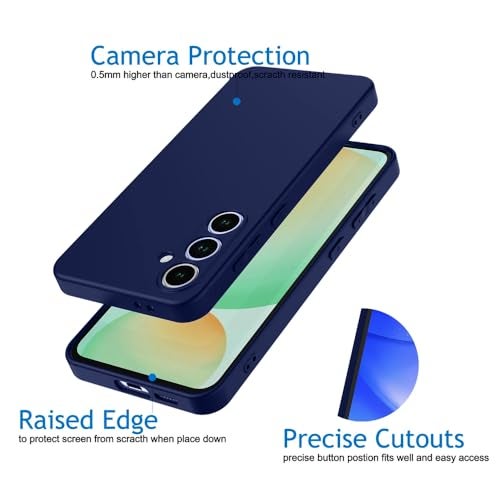 Casotec Back Cover for Samsung Galaxy S24 FE 5G | Full Camera Protection | Premium Liquid Silicon Case | Flexible Bumper Case for Samsung Galaxy S24 FE 5G (Dark Blue) - Image 4
