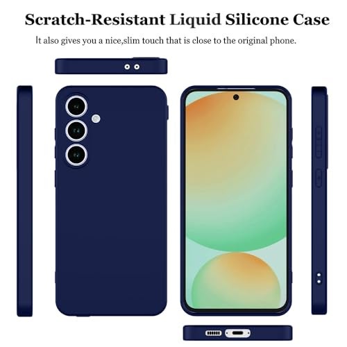 Casotec Back Cover for Samsung Galaxy S24 FE 5G | Full Camera Protection | Premium Liquid Silicon Case | Flexible Bumper Case for Samsung Galaxy S24 FE 5G (Dark Blue) - Image 3