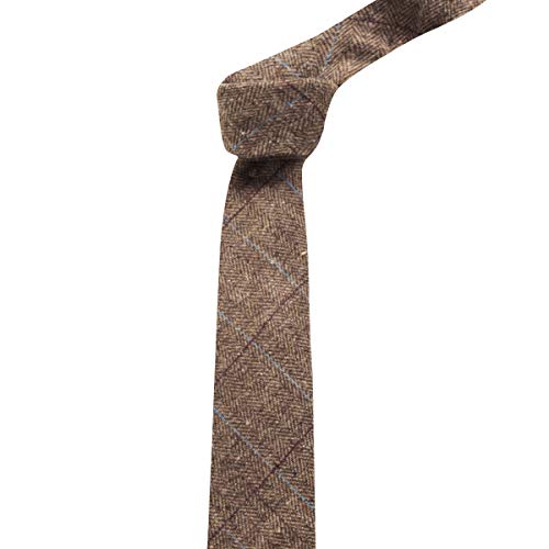 King & Priory Luxury Herringbone Brown Tweed Necktie, Tie - Image 2