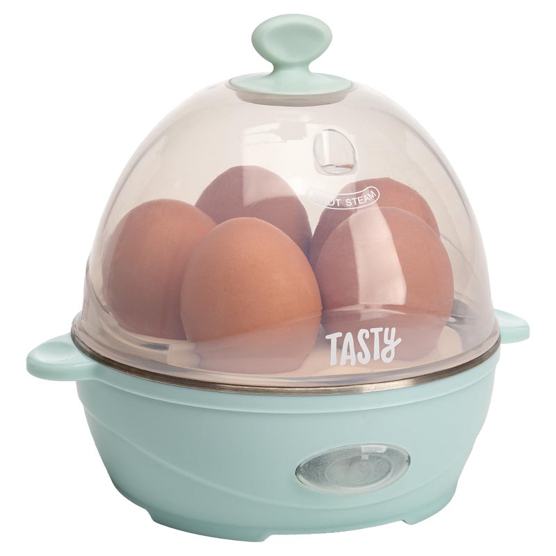 Tasty Tasty Mini Rapid Egg Cooker 5Egg Capacity for Perfect Hard Boiled Eggs or Omelets Auto Shut Off Aqua 