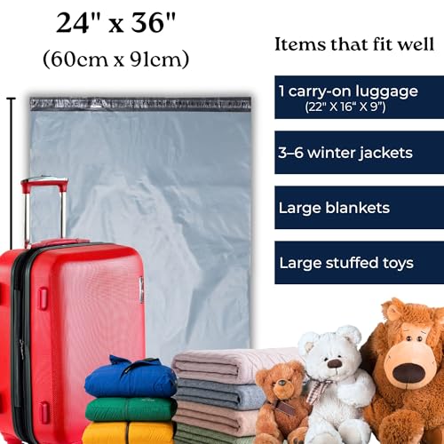 Calzette Large Shipping Bags | 24 x 36| Jumbo Poly Mailers for clothes | Strong Thick Mailing Bags with Self Adhesive | Self Sealing Shipping Envelopes - Image 2