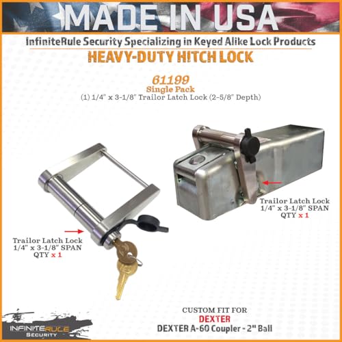 InfiniteRule Security 61199 Trailer Latch Lock for Dexter A60 Coupler 2 Ball - Image 3