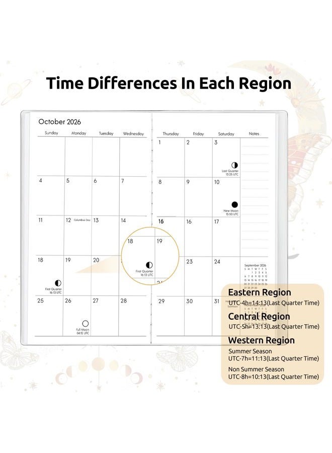 Zuozee Small Pocket Planner 2025-2026, Moon Calendar - Image 4