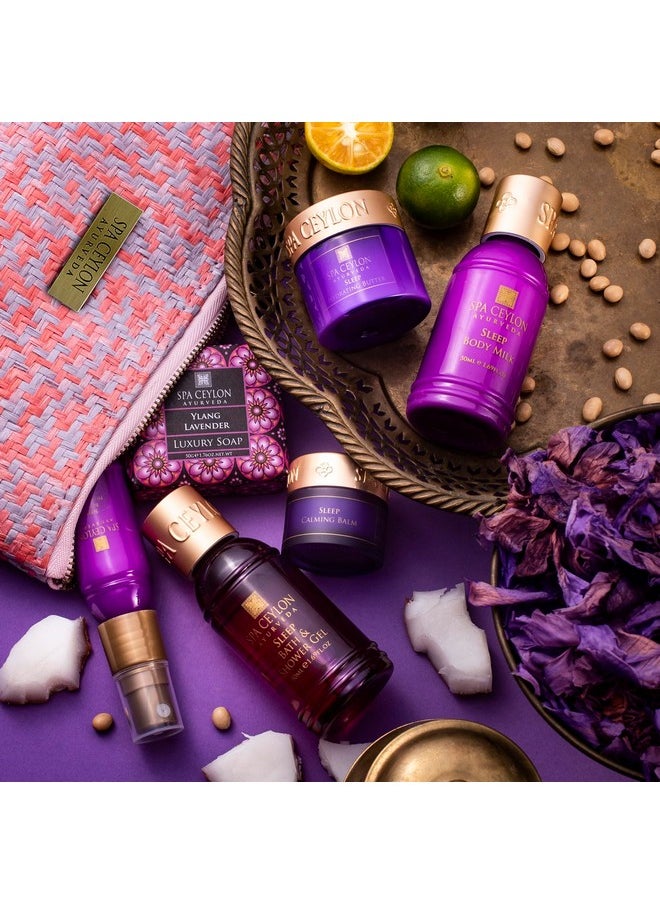 spa ceylon - Spa Ceylon SLEEP HOME SPA SET | Body Care Set & Mini Travel Bag | Organic Self-Care Set | Vegan | Valentines Day Gifts | Holiday Gift Set - Image 1