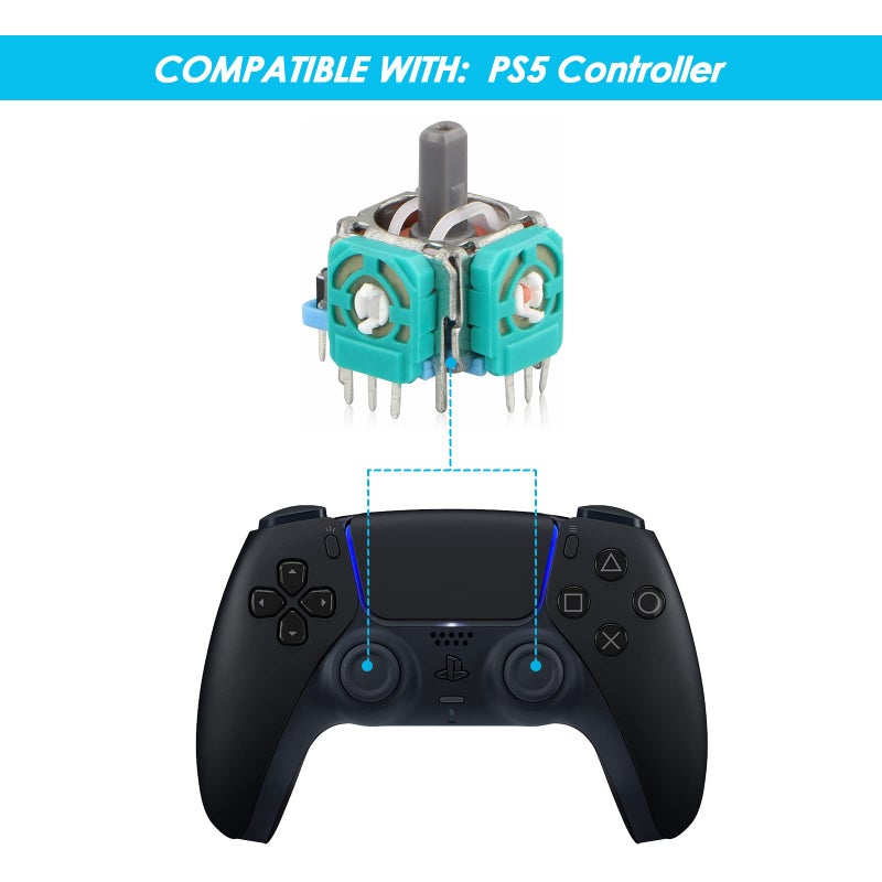 Veanic Replacement Thumbsticks Compatible with PlayStation 5 DualSense Wireless Controller, 3D Joystick Module Parts Analog Caps Compatible with Sony PS5 Controller 4pcs - Image 2