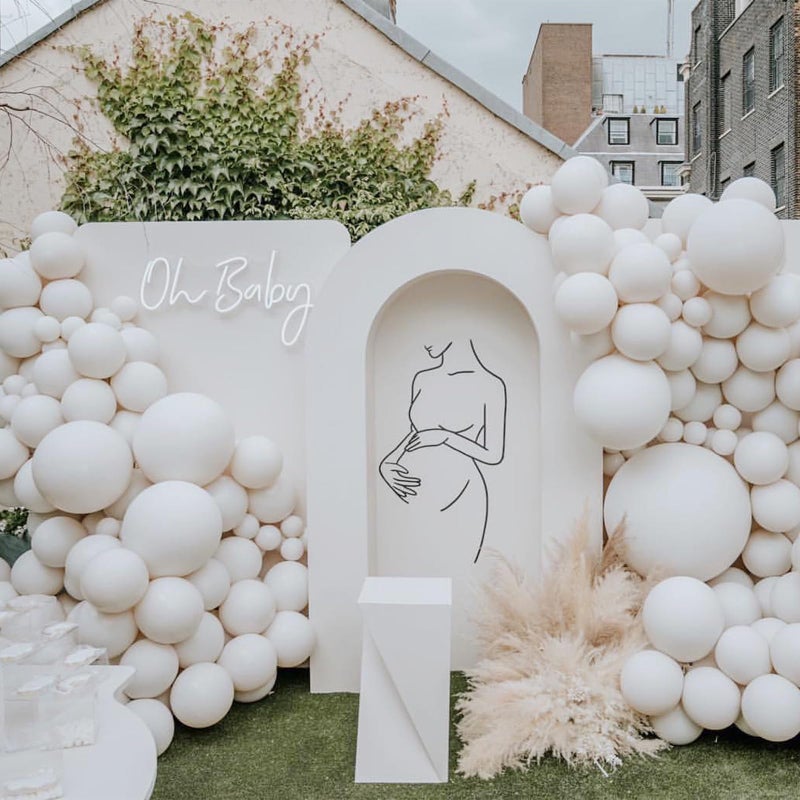 IHEPYQ White Balloons Double Stuffed Sand Different Sizes 18 12 5 Inch for Garland Arch Kit Neutral Baby Shower Bridal Wedding Birthday Party Decor - Image 3