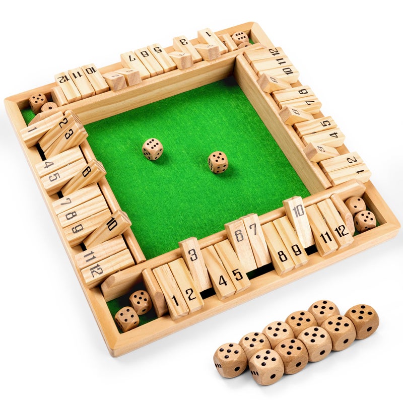 ropoda Shut The Box Game Upgraded 12 Numbers Wooden Board Games for Adult and Kids Shut The Box Dice Game Addition Training Fun for Family Game Night - Image 3