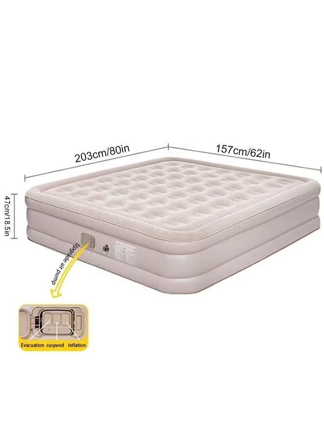 XiuWoo - Portable Inflatable Air Mattress with Built in Electric Pump, Water-Resistant Sleeping Pad Features Fast Self-Inflation Deflation, I for Camping, Backpacking, Hiking, Carry Bag Included, Double Size 203*157*47cm - Image 1