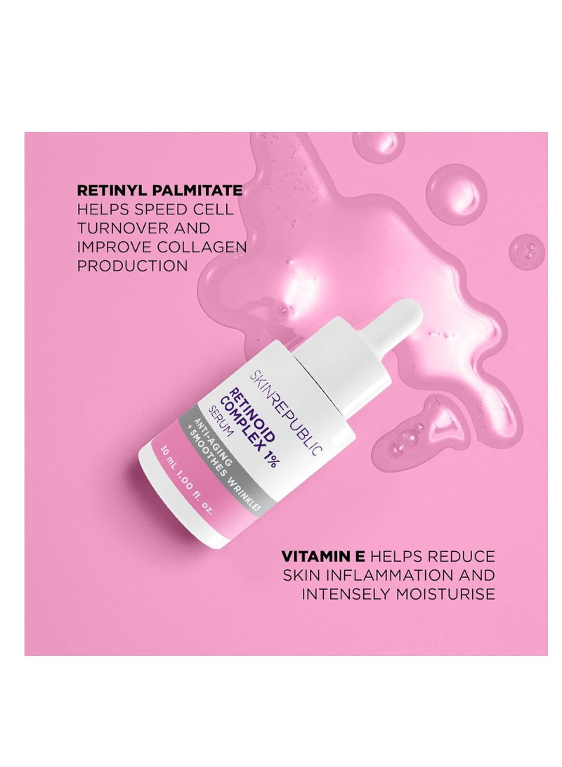 سكين ريبابلك سيروم للوجه بمركب الريتينويد ١٪، ٣٠ مل - سيروم مضاد للشيخوخة مع بالميتات الريتينيل وفيتامين هـ، يعزز الكولاجين، ويحسن نعومة البشرة وشدها ومرونتها، ويقلل الالتهاب وعلامات الشيخوخة. - Image 3