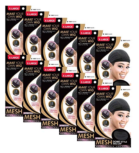 Qfitt (12 Pack) Qfitt - Mesh Dome Style Wig Cap Extra Large #5021 - Image 1