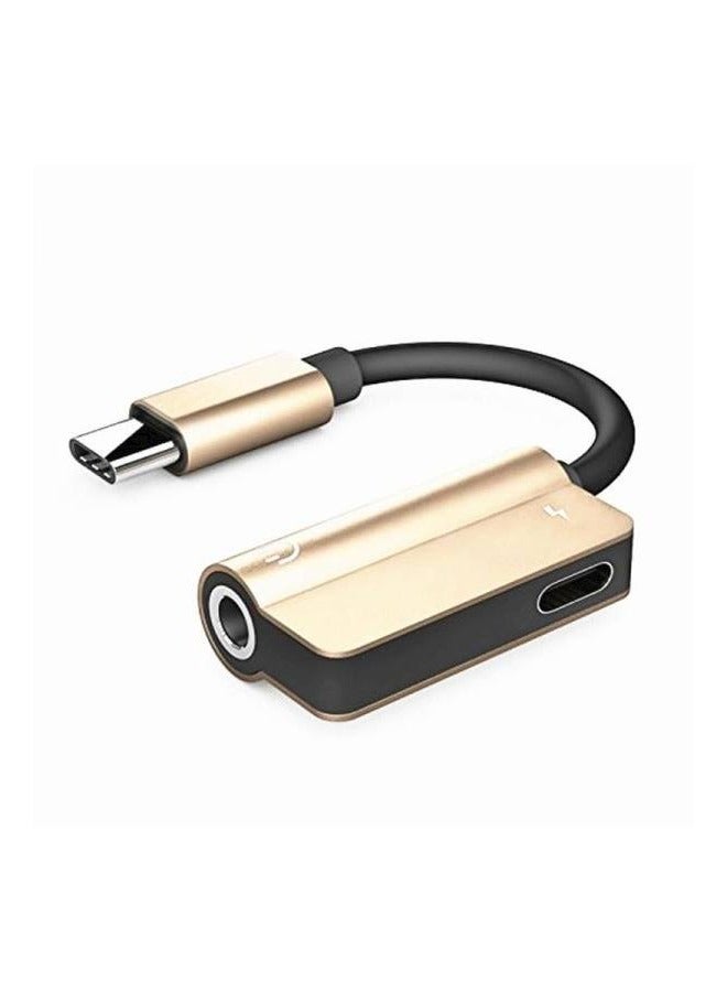 2-In 1 USB Type C Headphone Audio Jack Adapter For Xiaomi Huawei Mate Gold/Black/Silver  - Image 1
