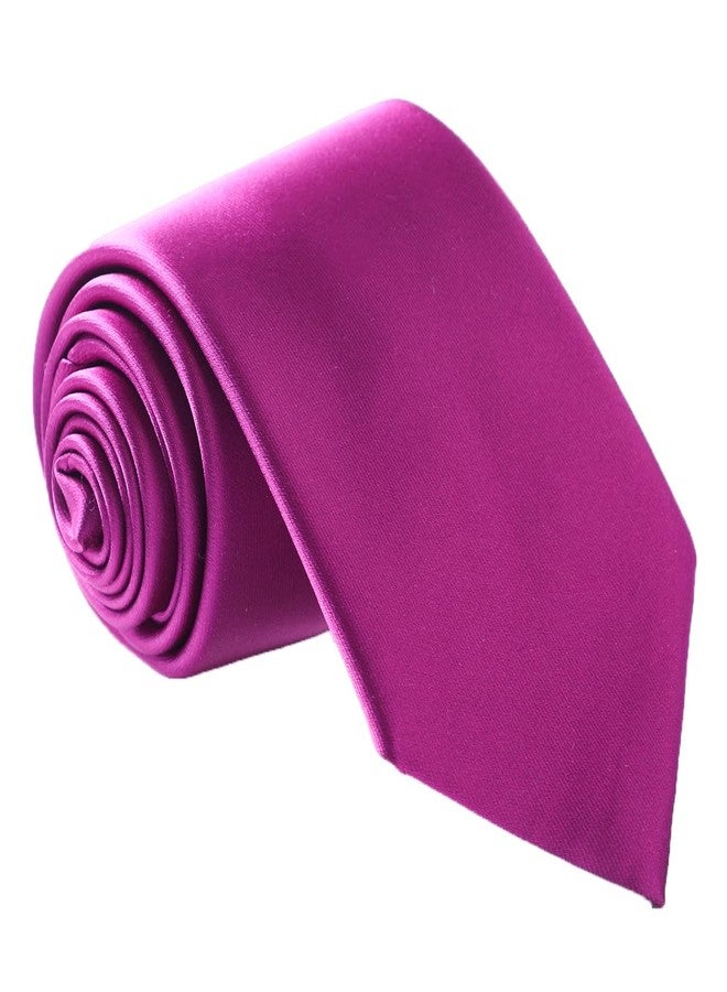 fortunatever Men's Solid Satin Necktie,Purple Ties For Men With Gift Box - Image 1