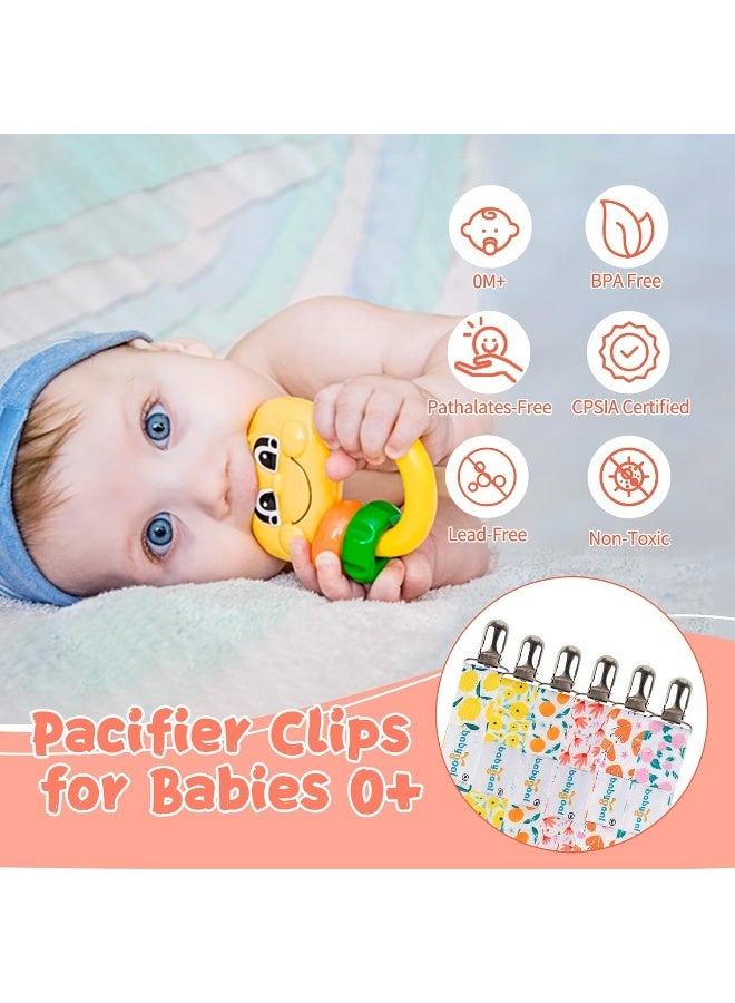 Babygoal Pacifier Clips for Girls, Pack of 6 - Image 2