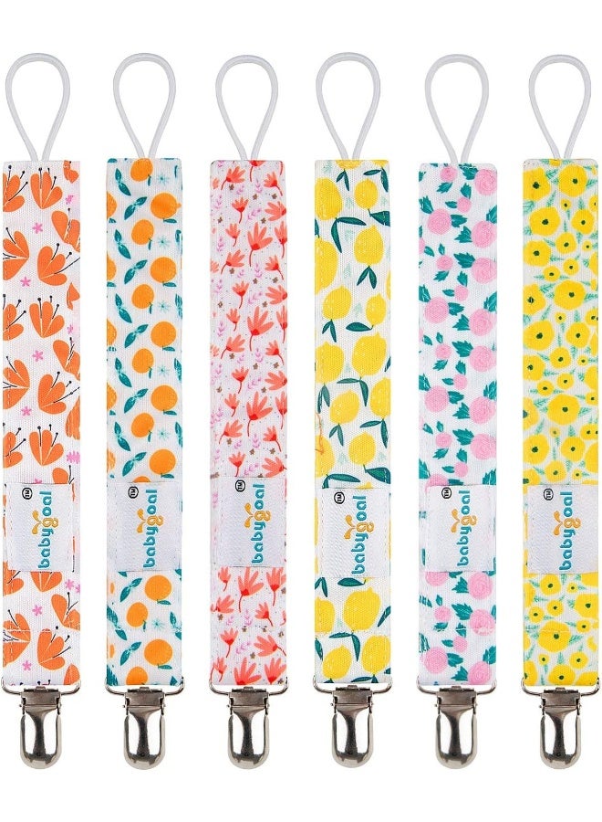 Babygoal Pacifier Clips for Girls, Pack of 6 - Image 1