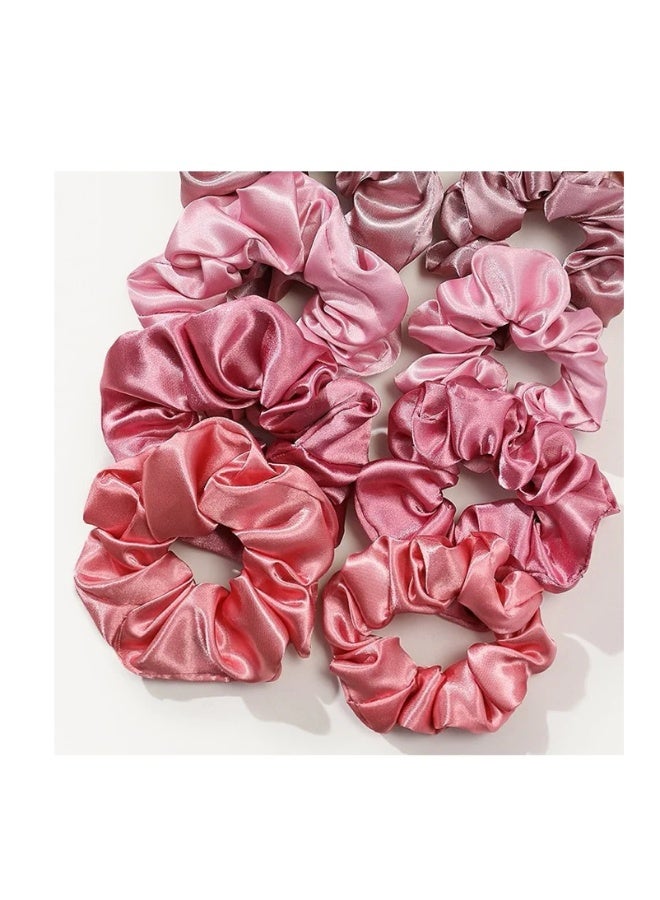 daydayup 12-Piece Satin Hairbands Women Soft Elastic Hairbands Damage-Free Ponytail Holder Rubber Band Hair Accessories Gifts for Women Teenage Girls - Image 2