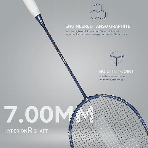 TANSO Arashi SS Strung Badminton Racket (35 Lbs Tension, Recommended by Padukone School of Badminton, 77 Grams Ultra Light Weight Full Carbon Fiber with Premium Strings and Full Racquet Cover) - Image 4