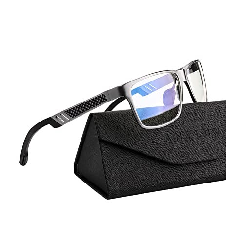 ANYLUV Blue Light Blocking Glasses Men Computer Gaming Glasses Lightweight Al-Mg Metal Anti Eyestrain Eye Protection - Image 1