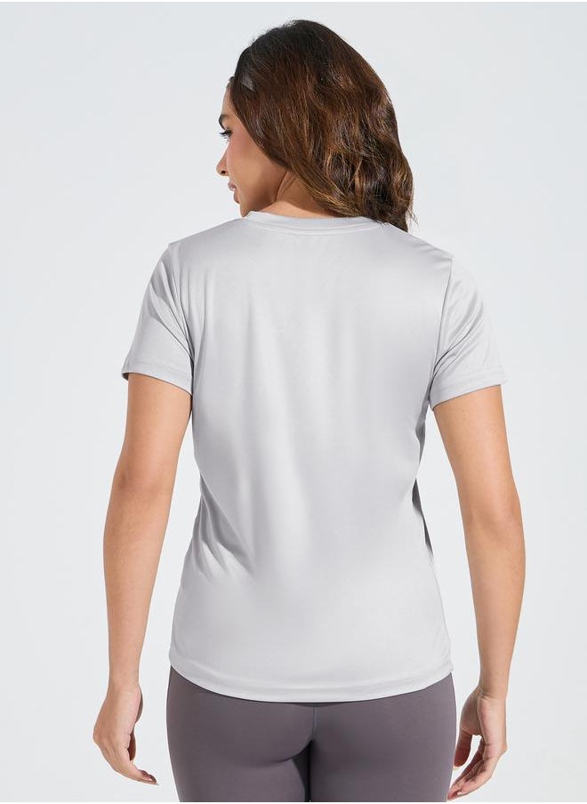 Styli Logo Detail Short Sleeves Basic Top  - Image 4