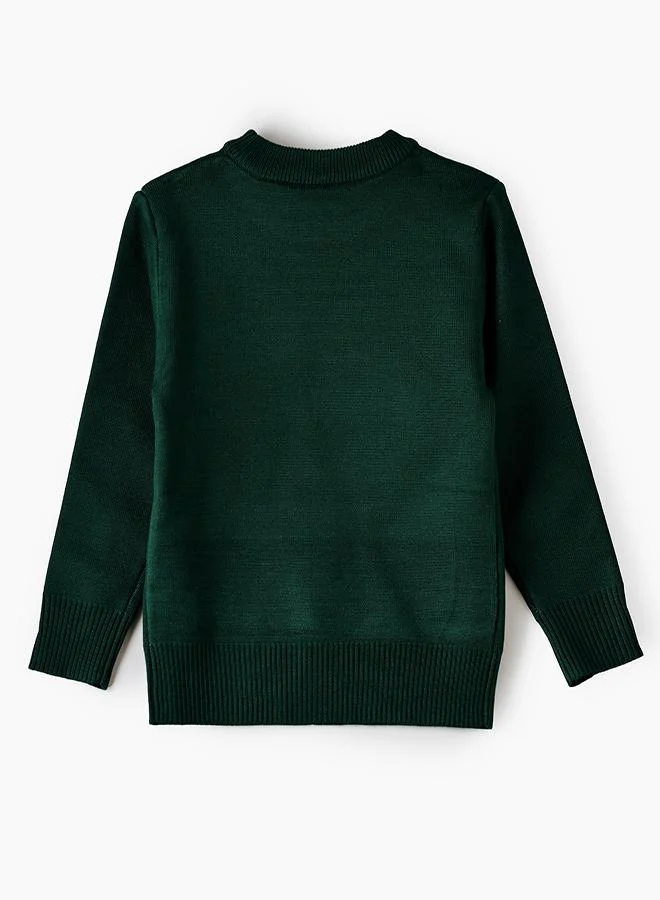 babyqlo Happy New Year Reindeer Sweater - Green