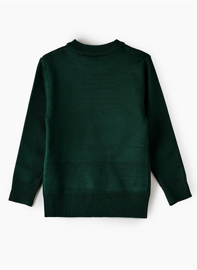 babyqlo Happy New Year Reindeer Sweater - Green  - Image 3