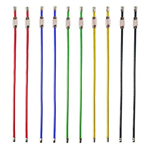 Millennial Essentials 20pack Colored Nylon Coated Stainless Steel Wire Keychains 2mm 6.3 Inches Aircraft Cable Key Ring Loops for Hanging Luggage Tags or ID Tags (Assorted 20 Pack) - Image 1
