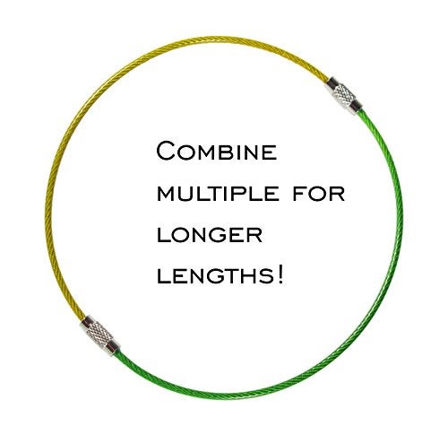 Millennial Essentials 20pack Colored Nylon Coated Stainless Steel Wire Keychains 2mm 6.3 Inches Aircraft Cable Key Ring Loops for Hanging Luggage Tags or ID Tags (Assorted 20 Pack) - Image 5