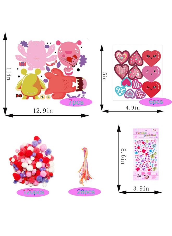 MLOLM 28 Sets Valentine Monster Craft Kit Diy Foam Monster Ornaments Craft Kit Valentine'S Day Gift For Classroom Art Craft Valentine'S Day Party Favors Gift Exchange Home Activity  - Image 2