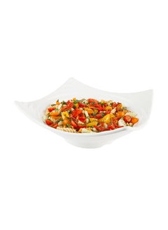 Restaurantware Restaurantware-Voga 128 Ounce Square Bowls, 2 Deep Serving Plates - Top Rack Dishwashable, Curved Rim, White Melamine Salad Bowls, Serve Hot And Cold Foods, For Parties Or Events  - Image 2