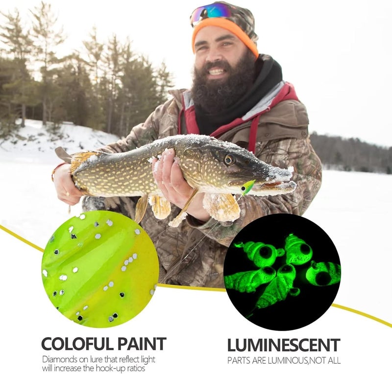 THKFISH Ice Fishing Jigs Kit Ice Fishing Lures for Walleye Perch Jigs Heads for Ice Fishing Tackle Panfish Crappie Jigs 50PCS/31PCS - Image 2