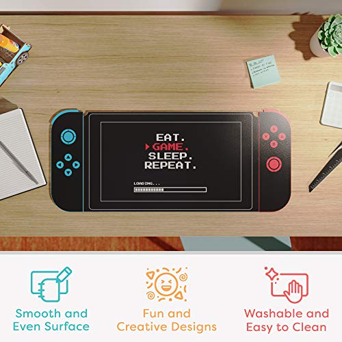 Uncommon Desks Kid's Desk Mat - For Schoolwork Arts & Crafts - Fun Computer & Mouse Pad Blotter - Washable Cover - Student School Organizer - Cute Office, Home School Supplies - Game Controller Design - Image 2