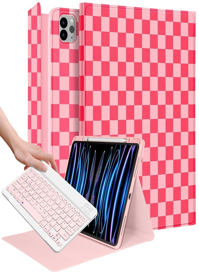 Wazzasoft جراب Wazzasoft لجهاز iPad Air مقاس 13 بوصة (موديل 2024 M2)، وجراب لجهاز iPad Pro مقاس 12.9 بوصة مع حامل لوحة مفاتيح وقلم، وغطاء قلاب أنيق مزين بزهرة سوداء للنساء والفتيات، متوافق مع أجهزة Apple Air 11 و Pro 12.9 بوصة. - Image 1