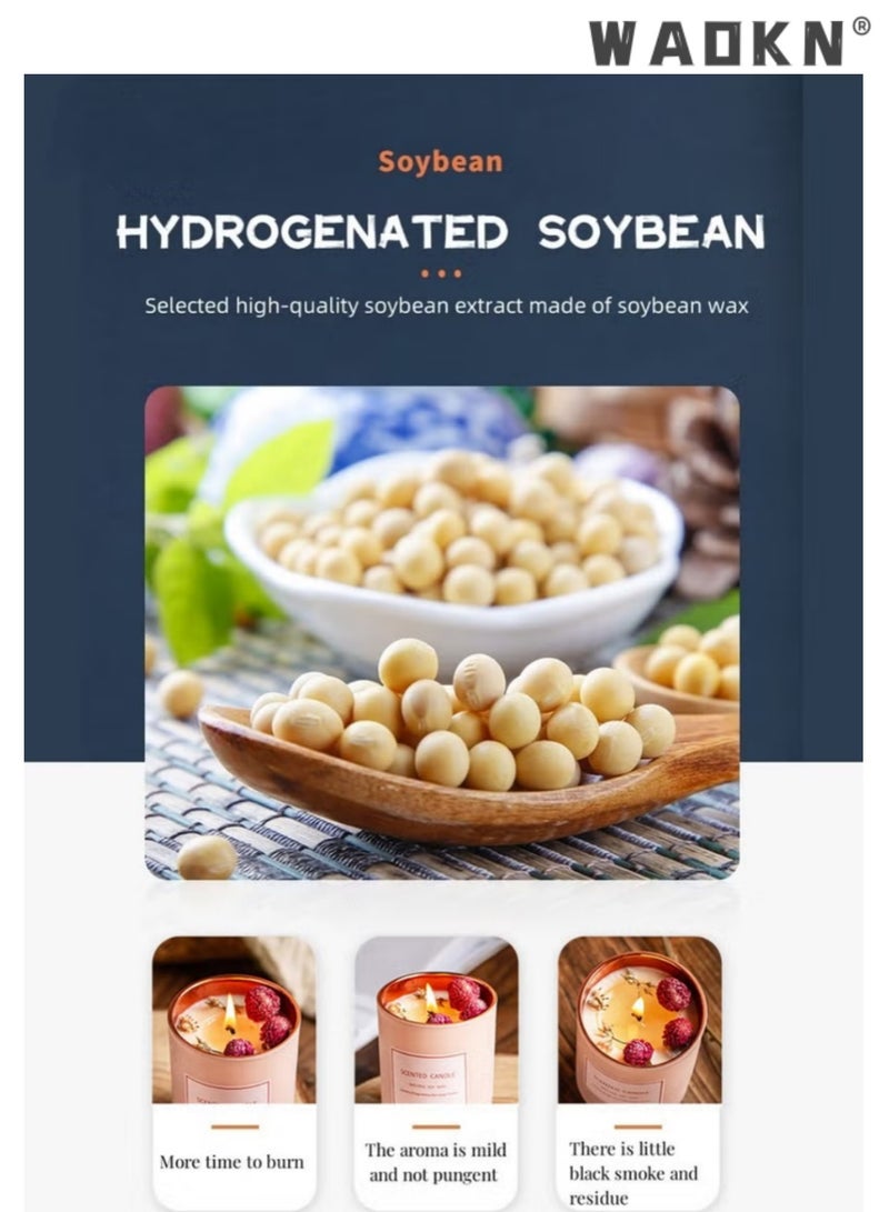 دبليو أيه أو كي أن الزجاج الوردي شمعة عطرية العلاج بالعطور شمعة خالية من الدخان الطبيعية اليد صب شمع الصويا جرة 160G شمع الصويا يمكن أن يحرق لمدة 30 ساعة تقريبا مع صندوق هدية أسود الديكور الرومانسي وردة لغرفة النوم الحمام ديكور الحزب هدية المنزل - Image 4