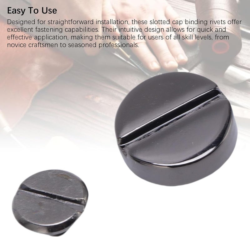 Screw Rivets Leather Rivets Book Binding Posts Nail Rivets Durable Zinc Alloy Flat Slotted Cap Rivets for Belt Handbag Repair Crafting 12mm 50 Pieces - Image 5