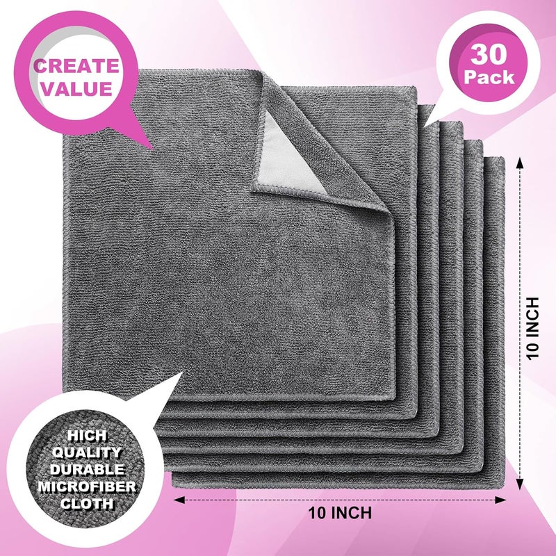 Tudomro 30 Pcs Magnetic Cleaning Cloth Dry Erasers Bulk for White Boards with Most Whiteboards Dry Erase Eraser Reusable Microfiber Cloth Eraser for Classroom, Home Office, 10'' x 10'' (Gray) - Image 2