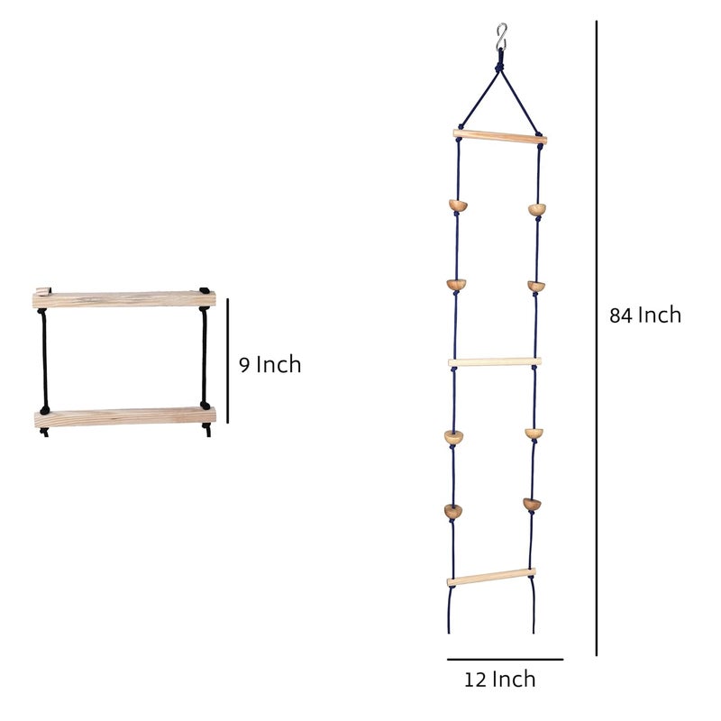 BOFFLE Rope Ladder for Kids | Climbing Stairs for Kids | Wooden Scales for Kids for Physical Activity | Indoor Outdoor Games for Kids for 3 to 10 Years - Image 5