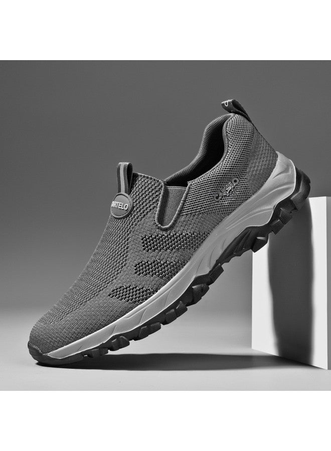CARTELO All-season Wear】men's Lightweight Walking Shoes For Middle-aged And Elderly, Slip-on Flyknit Outdoor Casual Sports Shoes - Image 2