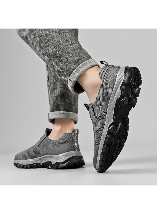 CARTELO All-season Wear】men's Lightweight Walking Shoes For Middle-aged And Elderly, Slip-on Flyknit Outdoor Casual Sports Shoes - Image 5