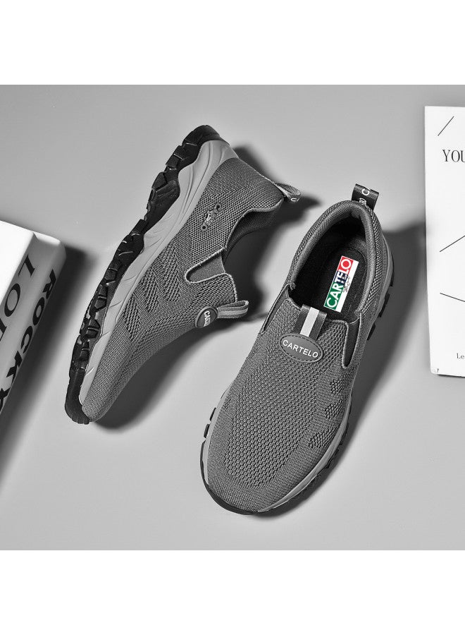 CARTELO All-season Wear】men's Lightweight Walking Shoes For Middle-aged And Elderly, Slip-on Flyknit Outdoor Casual Sports Shoes - Image 4