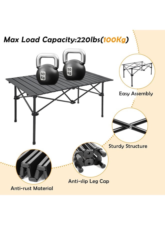 Arabest Outdoor Folding Portable Picnic Camping Table,Lightweight Roll-up Table with Easy Carrying Bag for Indoor,Outdoor,Camping, Beach,Backyard, BBQ, Party, Patio, Picnic - Image 5