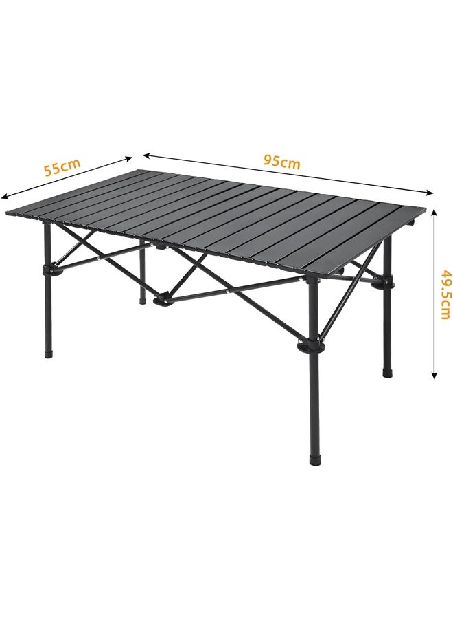 Arabest Outdoor Folding Portable Picnic Camping Table,Lightweight Roll-up Table with Easy Carrying Bag for Indoor,Outdoor,Camping, Beach,Backyard, BBQ, Party, Patio, Picnic - Image 3