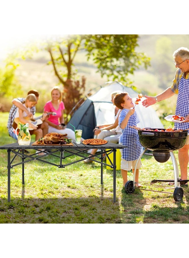 Arabest Outdoor Folding Portable Picnic Camping Table,Lightweight Roll-up Table with Easy Carrying Bag for Indoor,Outdoor,Camping, Beach,Backyard, BBQ, Party, Patio, Picnic - Image 2
