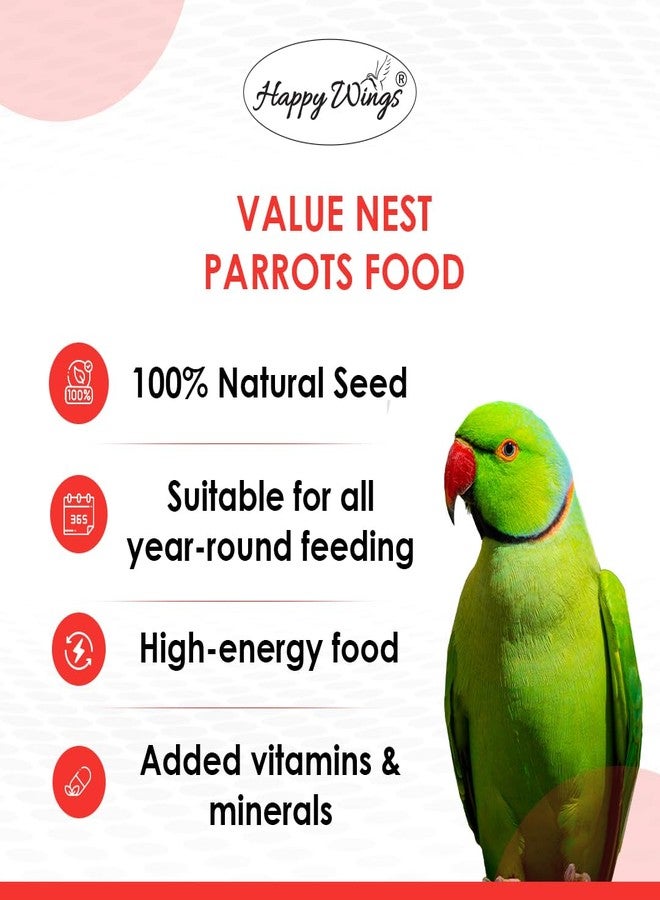 Happy Wings Value Nest Mix Seed Bird Food for Parrots, African Grey Parrots, Macaws, Lorikeets - (200gm x 3) Pack | Premium Seed Blend | Complete Balanced Bird Feed Mix | Bird Food for All Life Stages - Image 3