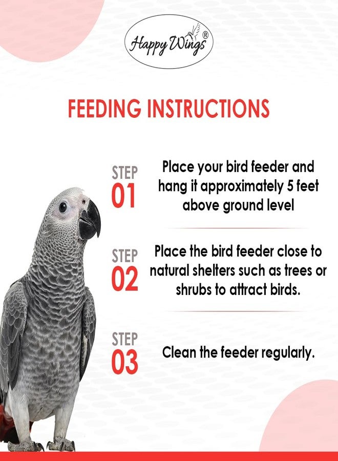 Happy Wings Value Nest Mix Seed Bird Food for Parrots, African Grey Parrots, Macaws, Lorikeets - (200gm x 3) Pack | Premium Seed Blend | Complete Balanced Bird Feed Mix | Bird Food for All Life Stages - Image 4