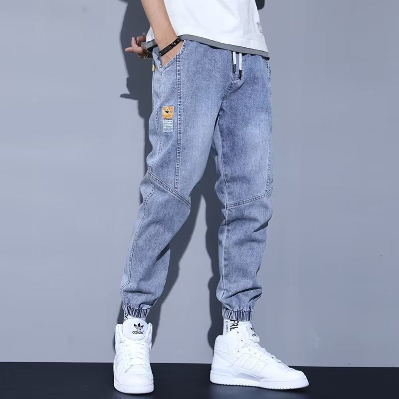 Light Color Denim Pants Boys Spring/Summer Arrival Tooling Trendy Brand All-Match Workwear Harlan Nine-Point Casual Pants - Image 5