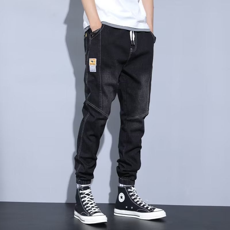 Light Color Denim Pants Boys Spring/Summer Arrival Tooling Trendy Brand All-Match Workwear Harlan Nine-Point Casual Pants - Image 3