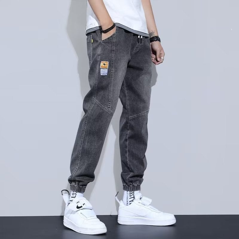 Light Color Denim Pants Boys Spring/Summer Arrival Tooling Trendy Brand All-Match Workwear Harlan Nine-Point Casual Pants - Image 4