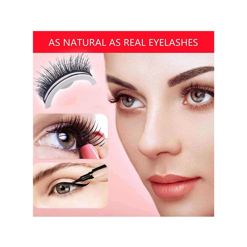 SOLARAE Reusable Self-Adhesive Eyelashes No Eyeliner or Glue Needed, False Lashes Stable and Easy to Put On, Natural Look and Waterproof Fake Eyelashes, Perfect Gift for Women (2-Pairs) - Image 4